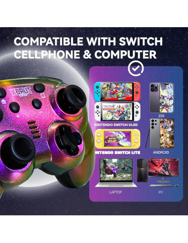 Controlador Inalámbrico Mini TurbX Prism Shift - Bluetooth para Nintendo Switch, iPhone, Android y PC