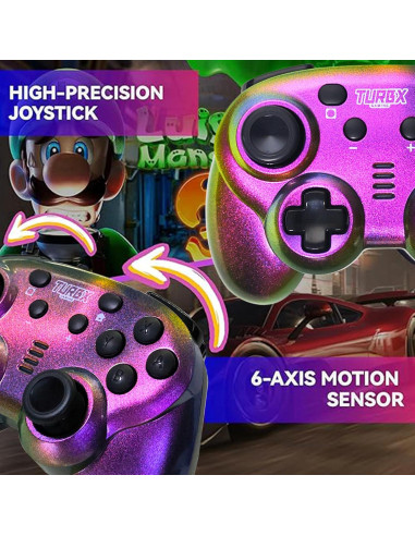 Controlador Inalámbrico Mini TurbX Prism Shift - Bluetooth para Nintendo Switch, iPhone, Android y PC