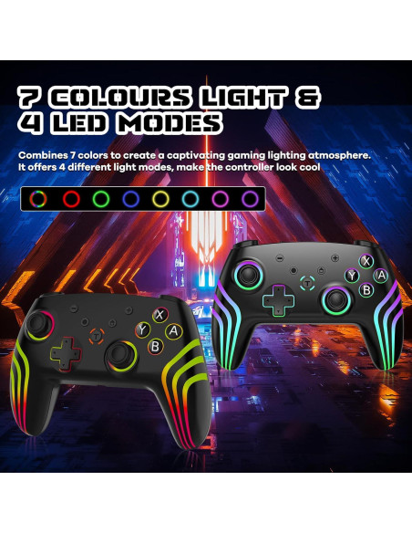 Controlador Pro Inalámbrico MYSTILUCK para Switch y PC RGB