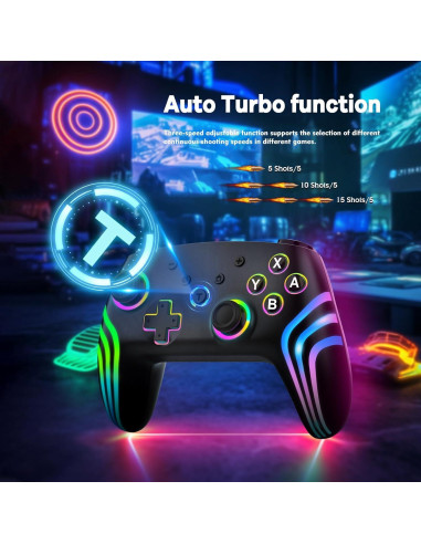 Controlador Pro Inalámbrico MYSTILUCK para Switch y PC RGB