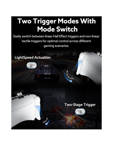 Controlador Bluetooth Ultimate 2 8Bitdo para Switch y PC - Blanco