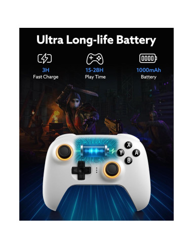 Controlador Bluetooth Ultimate 2 8Bitdo para Switch y PC - Blanco