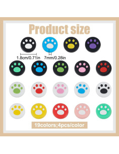 Tapones de Agarre Patita PLIGREAT 76 Pcs para Switch OLED/Lite 2