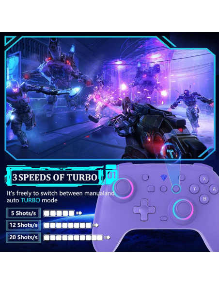 Controlador Pro Inalámbrico SZDILONG para Switch - Púrpura