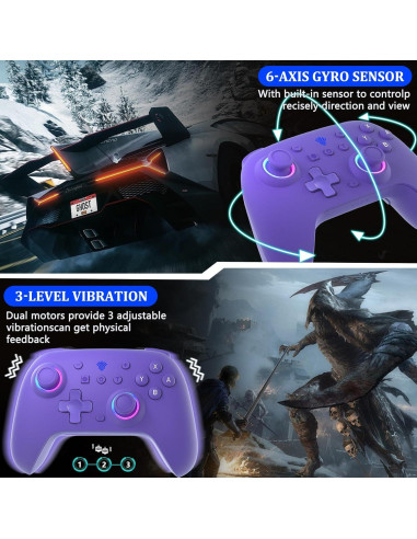 Controlador Pro Inalámbrico SZDILONG para Switch - Púrpura
