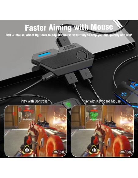 Adaptador de Teclado y Ratón Joso Blader para Consolas