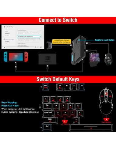 Adaptador de Teclado y Ratón Joso Blader para Consolas