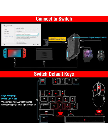 Adaptador de Teclado y Ratón Joso Blader para Consolas