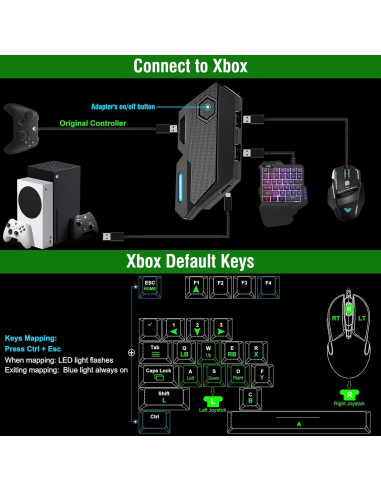 Adaptador de Teclado y Ratón Joso Blader para Consolas