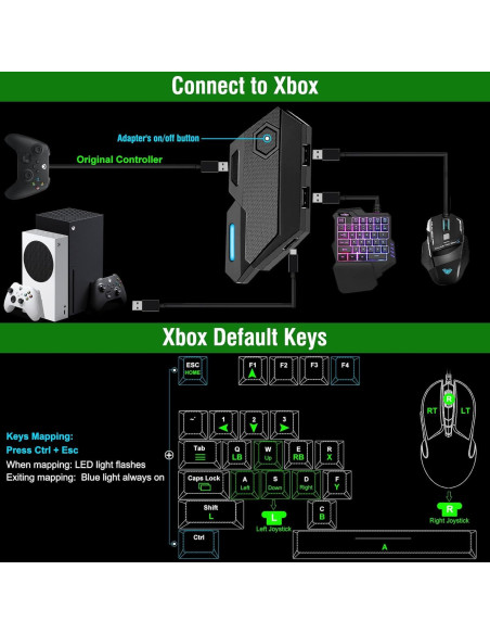 Adaptador de Teclado y Ratón Joso Blader para Consolas