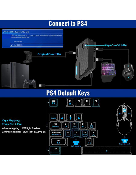 Adaptador de Teclado y Ratón Joso Blader para Consolas