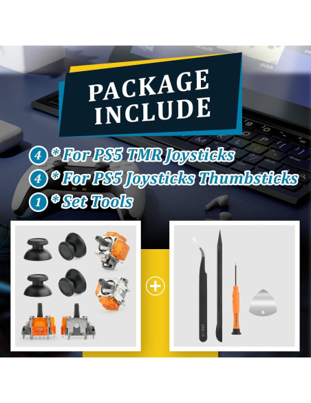 4 Joysticks Electromagnéticos TMR Anaranjados para PS5