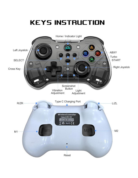 Controlador Bluetooth Koiiko Inalámbrico para iPhone/Android/PC