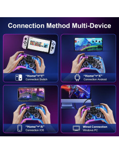 Controlador Pro Senwoo para Switch, Lite y OLED - RGB, Turbo 2