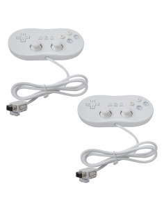 Controlador Clásico con Cable SUNJCO para Nintendo Wii/Wii U - Paquete de 2