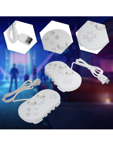 Controlador Clásico con Cable SUNJCO para Nintendo Wii/Wii U - Paquete de 2