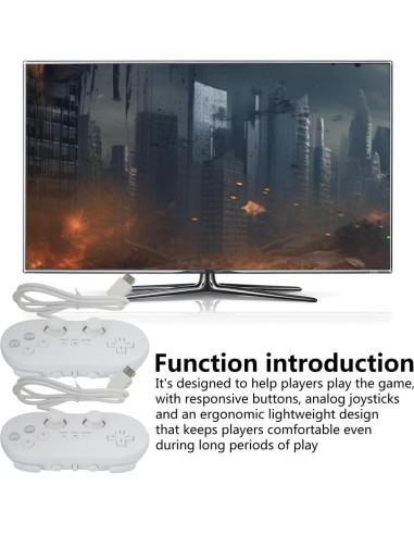 Controlador Clásico con Cable SUNJCO para Nintendo Wii/Wii U - Paquete de 2