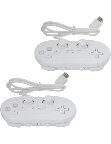 Controlador Clásico con Cable SUNJCO para Nintendo Wii/Wii U - Paquete de 2