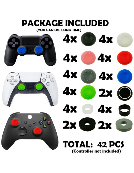42 Tapas de Joystick de Silicona CTHTBZ para PS5, PS4, Xbox