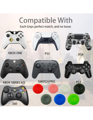 42 Tapas de Joystick de Silicona CTHTBZ para PS5, PS4, Xbox