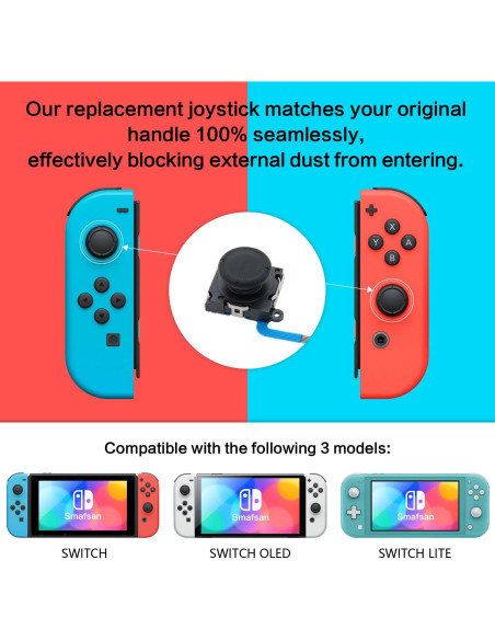 Kit de Reemplazo Joystick SmaFsan para Nintendo Switch - Negro
