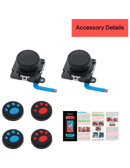 Kit de Reemplazo Joystick SmaFsan para Nintendo Switch - Negro