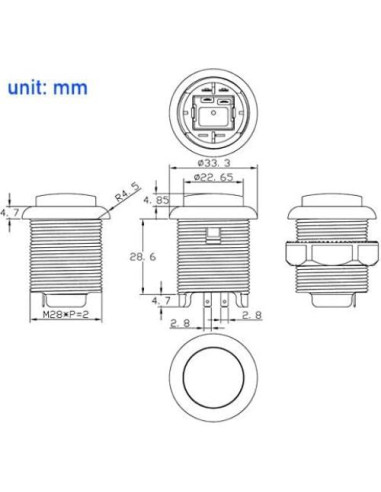 Botones de Arcade LED Arcity 28mm 8 Pcs con Microswitch