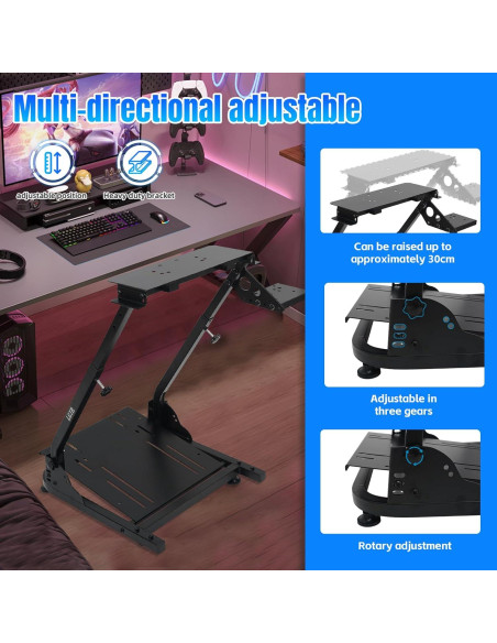 Soporte de Volante Plegable LGIB Ajustable para Simulación