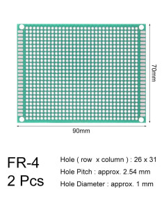 Placa PCB Doble Cara Universal uxcell 7x9cm para Proyectos Electrónicos 2