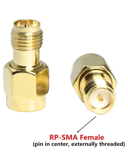 Adaptador SMA Macho a RP-SMA Hembra - Paquete de 5 - RFAdapter