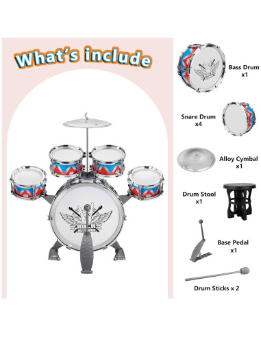 Juego de Batería Infantil CHADRIGIVS 54 cm 1.20 kg para 3-6 años