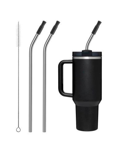 Popotes de acero inoxidable Bluwing 30 oz con puntas de silicona