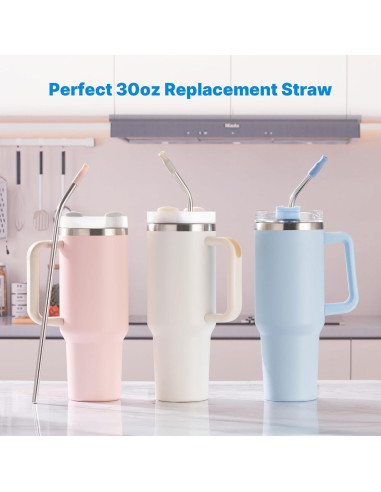 Popotes de acero inoxidable Bluwing 30 oz con puntas de silicona