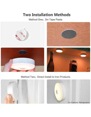 Luces Puck LED WOBSION Recargables USB Multicolor Paquete de 2