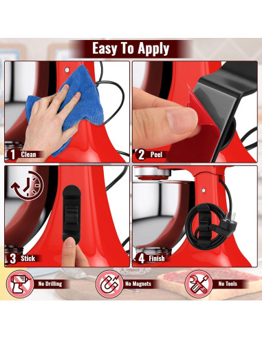 Organizador de Cables Jeymei 10Pcs Negro para Electrodomésticos