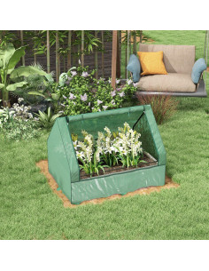 Huerto Elevado Galvanizado Outsunny 1.22x0.91m con Invernadero 2