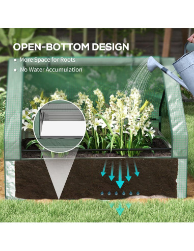 Huerto Elevado Galvanizado Outsunny 1.22x0.91m con Invernadero