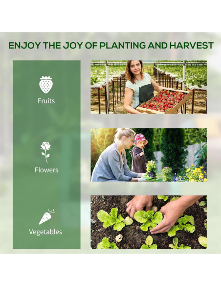 Huerto Elevado Galvanizado Outsunny 1.22x0.91m con Invernadero