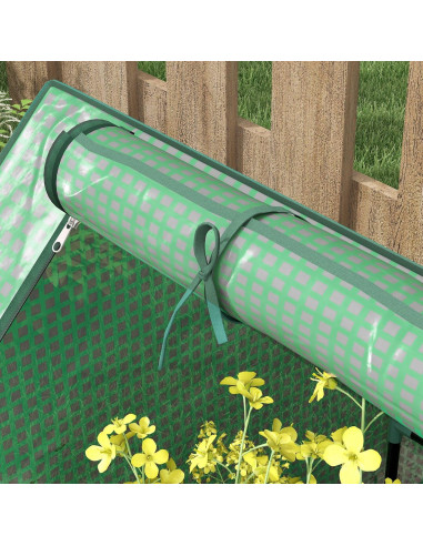 Huerto Elevado Galvanizado Outsunny 1.22x0.91m con Invernadero