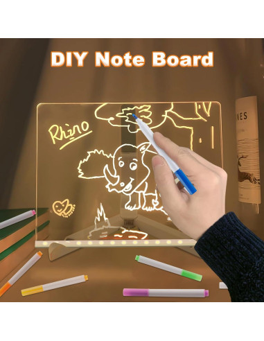 Tablero de Notas LED Bhbuy-Action Acrílico 30x20 cm Blanco