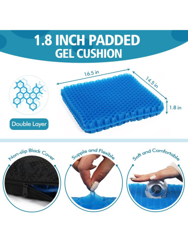 Cojín de Gel para Asiento JAEMEYEM GSC 4.57 cm Antideslizante