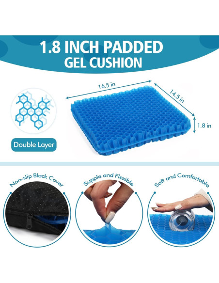 Cojín de Gel para Asiento JAEMEYEM GSC 4.57 cm Antideslizante