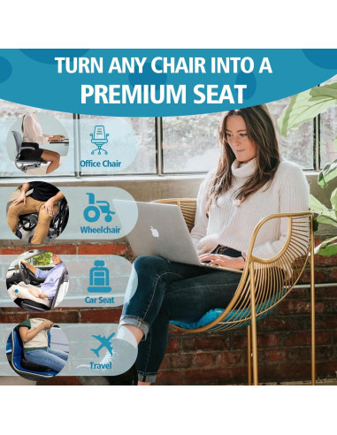 Cojín de Gel para Asiento JAEMEYEM GSC 4.57 cm Antideslizante