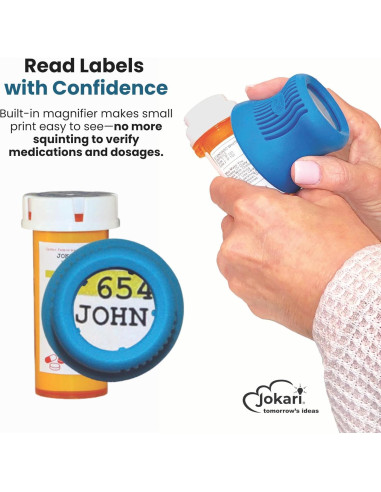 Abridor de Botellas de Medicamentos Jokari con Lupa 4x