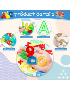 Letras y Números de Plástico Bbiamsleep 134 Pcs Multicolor 2