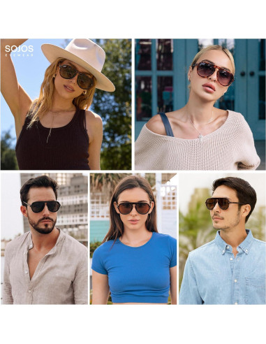 Gafas de Sol Aviador SOJOS SJ2255 UV400 para Mujeres y Hombres