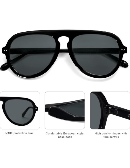 Gafas de Sol Aviador SOJOS SJ2255 UV400 para Mujeres y Hombres