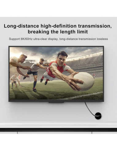 Cable HDMI 2.1 desmontable 8K 10m ecjtu - Compatible PS5, Xbox