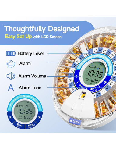 Dispensador Automático de Pastillas Windtrace Azul 28 Días