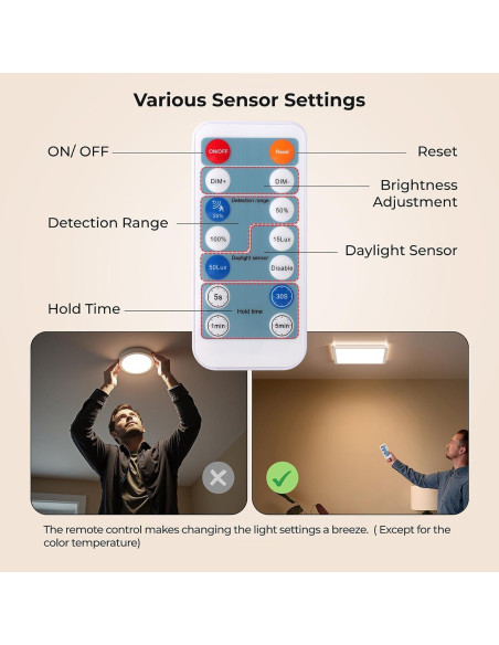 Luz de Techo LED Dimmable BLNAN 18W 1800LM con Sensor Radar